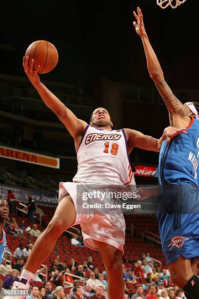 Mark Tyndale of the Iowa Energy lays up a shot against the Tulsa 66ers in Game Two of the Semifinal seriesof the D-League playoffs on April 18, 2010...