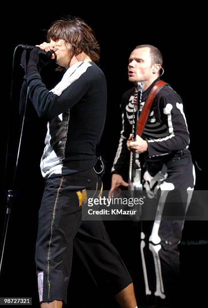 Anthony Kiedis lead vocalist and Flea of the Red Hot Chili Peppers