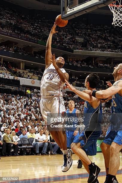 Boris Diaw of the Charlotte Bobcats shoots against the Orlando Magic in Game Three of the Eastern Conference Quarterfinals during the 2010 NBA...