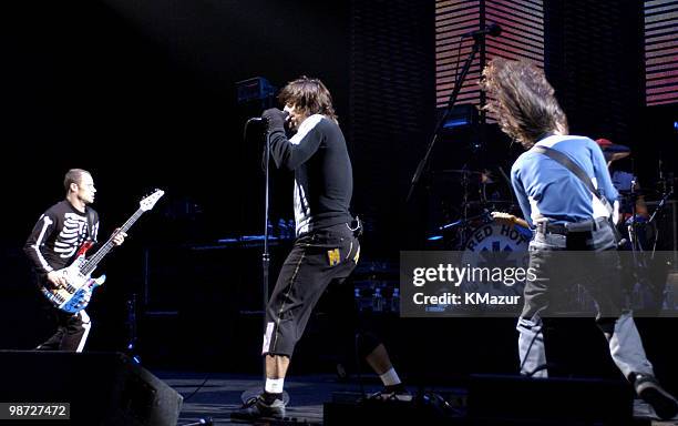 Flea, Anthony Kiedis and John Frusciante of the Red Hot Chili Peppers