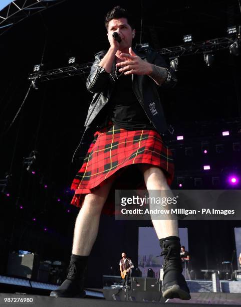Danny O'Donoghue from The Script performs during the TRNSMT festival in Glasgow.