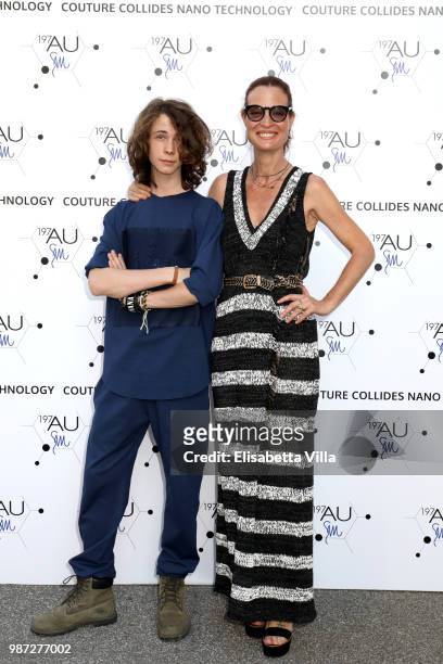 Jane Alexander and Damiano Alexander attend Sfilata AU197SM AltaRoma on June 29, 2018 in Rome, Italy.
