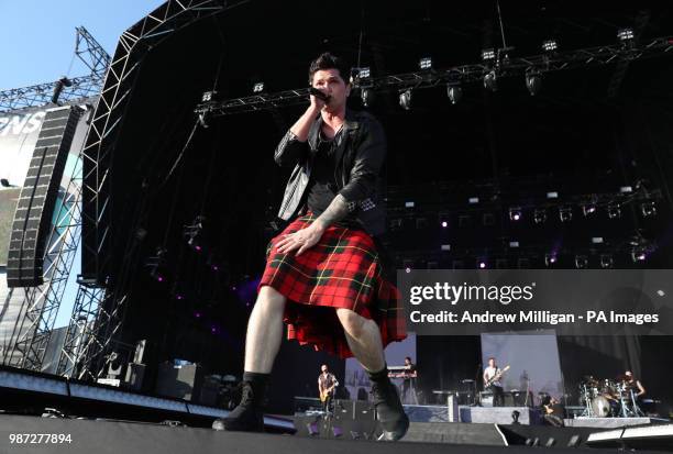 Danny O'Donoghue from The Script performs during the TRNSMT festival in Glasgow.