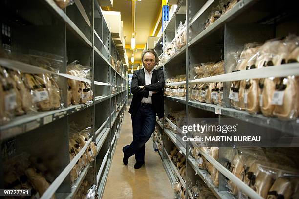 French Jean-Marc Gaucher, CEO of Repetto ballet shoes, poses on March 25, 2010 in Saint-Medard d'Excideuil, central France, at the Repetto workshop....