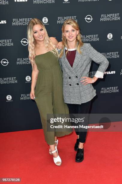 Julia Beautx and Sinje Irslinger attend the premiere of the movie 'Das schoenste Maedchen der Welt' of Munich Film Festival 2018 at Mathaeser...