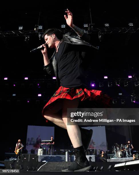 Danny O'Donoghue from The Script performs during the TRNSMT festival in Glasgow.