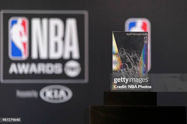 The NBA Most Improved Player Award seen at the NBA Awards Show on June 25, 2018 at the Barker Hangar in Santa Monica, California. NOTE TO USER: User...