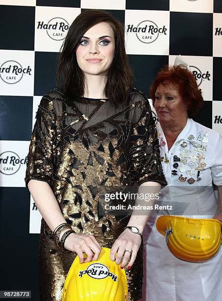 Singer Amy Macdonald attends the Hard Rock Cafe Berlin re-opening on April 28, 2010 in Berlin, Germany.