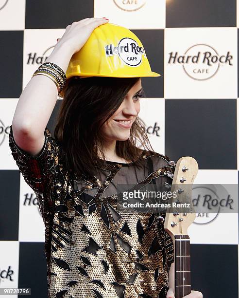 Singer Amy Macdonald attends the Hard Rock Cafe Berlin re-opening on April 28, 2010 in Berlin, Germany.