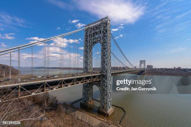 george washington bridge - george washington brücke stock-fotos und bilder