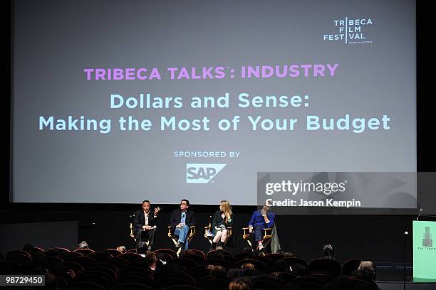 S Scott Barrows, producer Craig Cohen, producer Jen Gatien and Gilbert Film's Jordan Horowitz speak atTribeca Talks Industry: Production Budget...