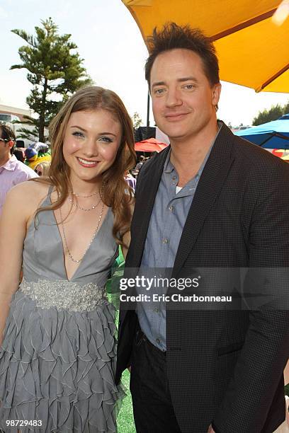 Skyler Samuels and Brendan Fraser at Summit Entertainment's Los Angeles Premiere of 'Furry Vengeance' on April 18, 2010 at the Bruin Theatre in...