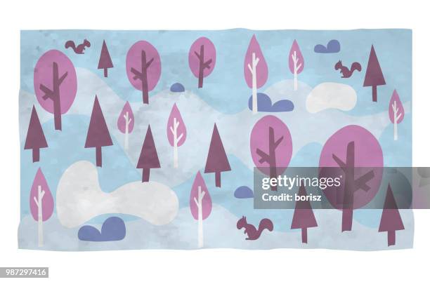 forest background - pine tree top view stock illustrations