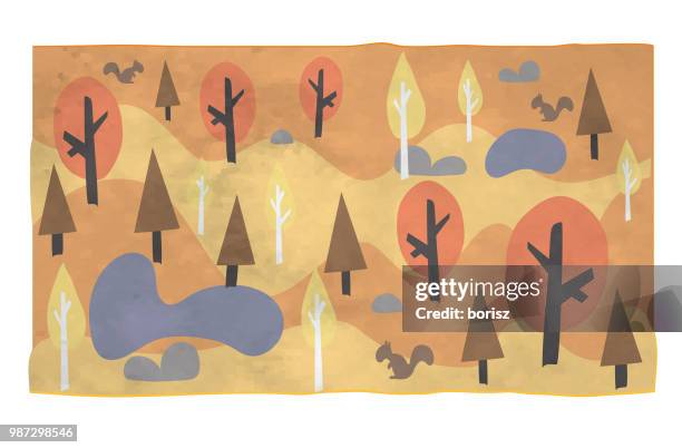 forest background - pine tree top view stock illustrations