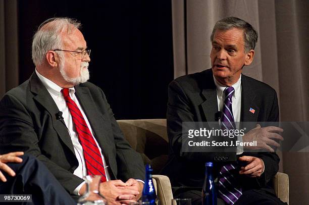 April 28: John Rother, of the AARP; and Sen. Judd Gregg, R-N.H., and a member of the National Commission on Fiscal Responsibility and Reform; during...