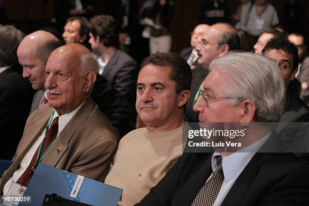 Conmebol's Hildo Nejar , Francisco Noveletto , President of Rio Grande do Sul Soccer Federation, and Cesar Pacheco , vice-president of Brazil's...