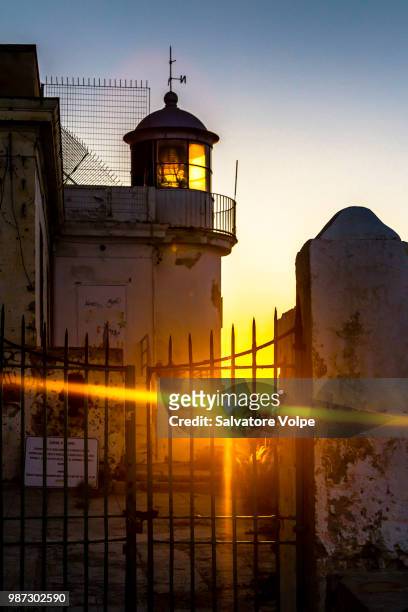an old lighthouse in sicily - volpe stock pictures, royalty-free photos & images