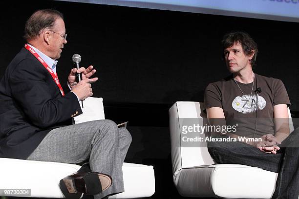 Conference Chairman and Co-Producer Bob Dowling and Director Paul W.S. Anderson speak onstage at the Variety 3D Game Summit held at the Universal...
