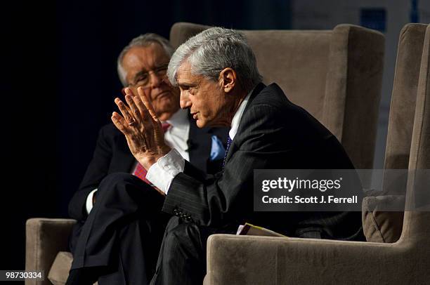 April 28: Peter G. Peterson and Robert Rubin, former Secretary of the Treasury, during a discussion at the 2010 Fiscal Summit sponsored by the Peter...