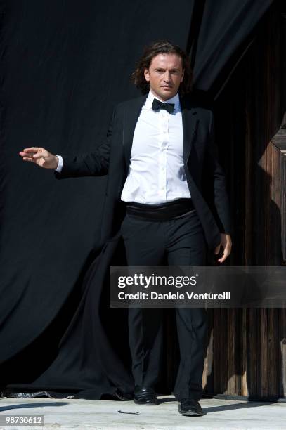 Manuele Malenotti Vice President of Bellstaff is seen at the Reyer, location for the movie 'The Tourist' on April 28, 2010 in Venice, Italy.