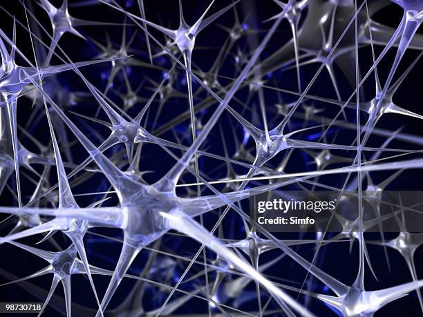 neural network abstract background - sensory nerve fibers stock pictures, royalty-free photos & images