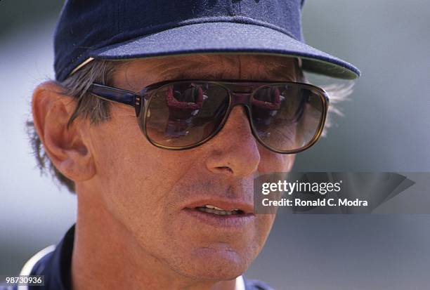 Manager Billy Martin of the New York Yankees before a MLB game in Yankee Stadium in April 1988 in the Bronx, New York. (Photo by Ronald C....