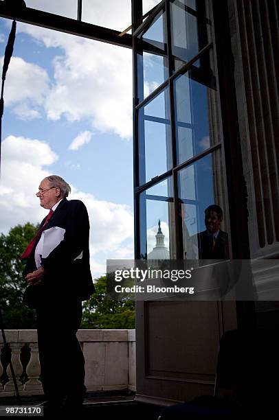 Senator Carl Levin, a Democrat from Michigan and chairman of the Senate's Permanent Subcommittee on Investigations, gives a television interview on...