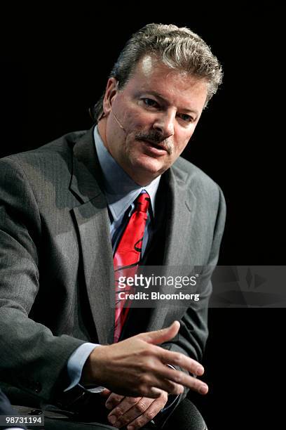 Nick Calamos, co-chief investment officer of Calamos Asset Management Inc., speaks during the 2010 Milken Institute Global Conference in Los Angeles,...