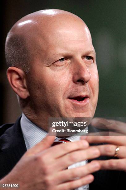 David Solomon, managing director and co-head of investment banking at Goldman Sachs Group Inc., speaks during the 2010 Milken Institute Global...