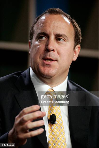 Steven Tananbaum, chief executive officer and chief investment officer of GoldenTree Asset Management, speaks during the 2010 Milken Institute Global...