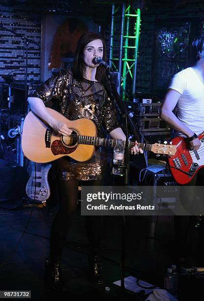 Singer Amy Macdonald performs at the Hard Rock Cafe Berlin re-opening on April 28, 2010 in Berlin, Germany.