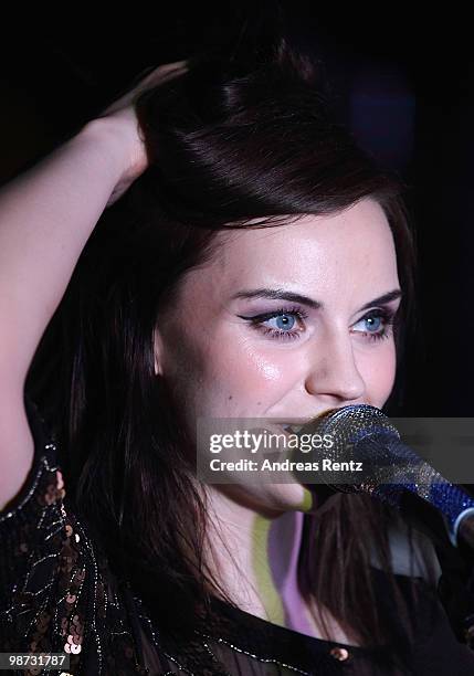 Singer Amy Macdonald performs at the Hard Rock Cafe Berlin re-opening on April 28, 2010 in Berlin, Germany.