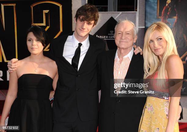 Hugh Hefner attends the "Iron Man 2" Los Angeles Premiere at the El Capitan Theatre on April 26, 2010 in Hollywood, California.