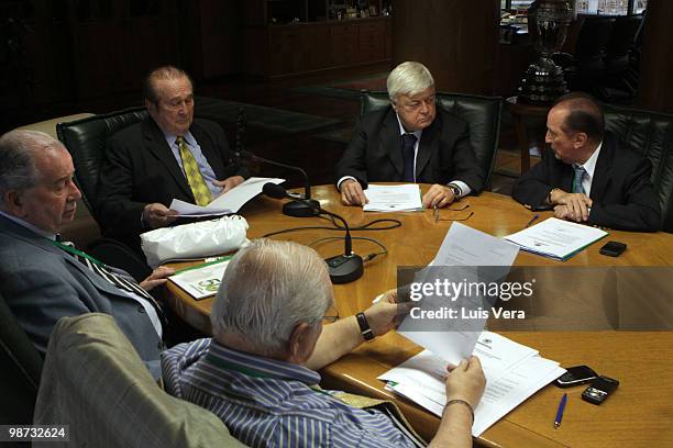 Nicolas Leoz , Eduardo Grondona , Eduardo de Luca , Ricardo Teixeira and Eugenio Figueredo during the CONMEBOL Executive Committee Meeting prior to...