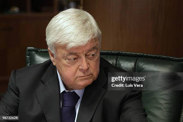 Ricardo Teixeira, President of Brazilian Soccer Confederation , during the CONMEBOL Executive Committee Meeting prior to the draw of the 2010 Nissan...