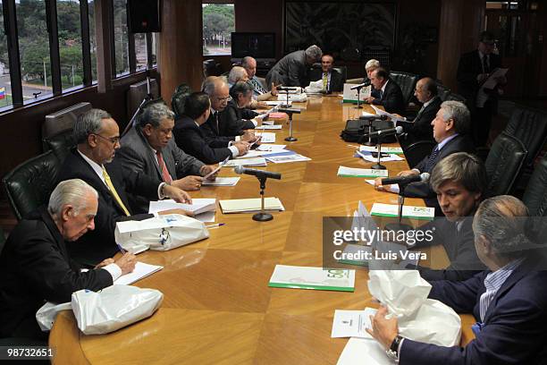 General view of CONMEBOL Executive Committee Meeting prior to the draw of the 2010 Nissan Sudamericana Cup at Conmebol Conventions Center, on April...