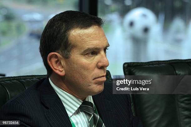 Juan Angel Napout, President of Paraguayan Soccer Federation, during the Conmebol Executive Committee Meeting prior to the draw of the 2010 Nissan...