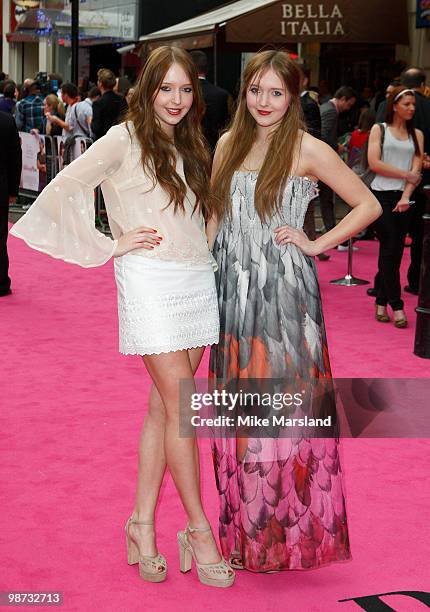 Samantha Marchant and Amanda Marchant attend the Gala Premiere of The Back-Up Plan at Vue Leicester Square on April 28, 2010 in London, England.