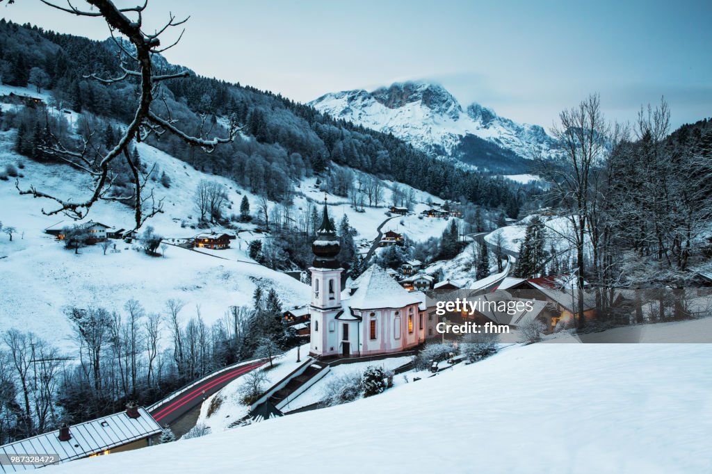 Maria Gern Church in Bavarian Alps (Berchtesgadener Land/ Bavaria/ Germany)
