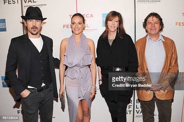 Actors Colin Farrell, Alicja Bachleda, Tribeca Film Festival co-founder Jane Rosenthal and director Neil Jordan attend the premiere of "Ondine"...