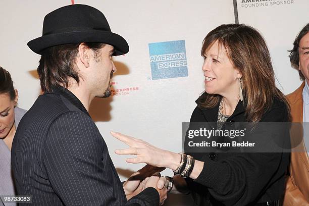 Actor Colin Farrell and Tribeca Film Festival co-founder Jane Rosenthal attend the premiere of "Ondine" during the 2010 Tribeca Film Festival at the...