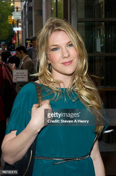 Actress Lily Rabe attends the opening night of "Collected Stories" at the Samuel J. Friedman Theatre on April 28, 2010 in New York City.
