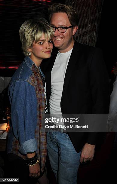 Pixie Geldof and Dean Piper attend the Maddox Club third anniversary party at the Maddox Club on April 28, 2010 in London, England.