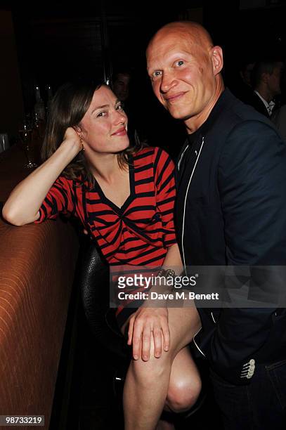 Camilla Rutherford and Dominic Burns attend the Maddox Club third anniversary party at the Maddox Club on April 28, 2010 in London, England.
