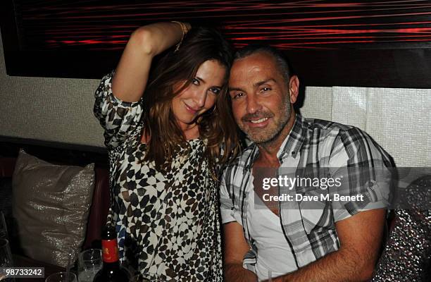 Lisa Snowdon and guest attend the Maddox Club third anniversary party at the Maddox Club on April 28, 2010 in London, England.