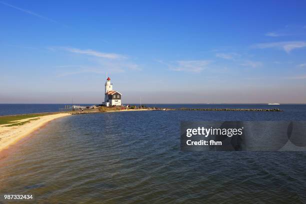 lighthouse paard van marken (marken, netherlands) - paard stock pictures, royalty-free photos & images