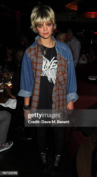 Pixie Geldof attends the Maddox Club third anniversary party at the Maddox Club on April 28, 2010 in London, England.