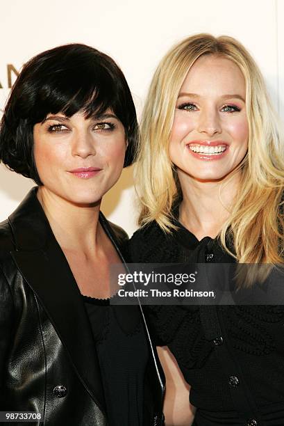 Actresses Selma Blair and Kristen Bell attend the CHANEL Tribeca Film Festival Dinner in support of the Tribeca Film Festival Artists Awards Program...