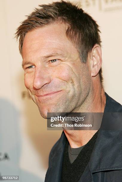 Actor Aaron Eckhart attends the CHANEL Tribeca Film Festival Dinner in support of the Tribeca Film Festival Artists Awards Program at Odeon on April...