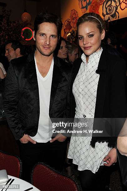 Actor Peter Facinelli and actress Abbie Cornish attend the CHANEL Tribeca Film Festival Dinner in support of the Tribeca Film Festival Artists Awards...
